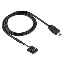 Load image into Gallery viewer, 5 Pin Motherboard Female Header to Mini USB Male Adapter Cable, Length: 50cm, 5 Pin Motherboard to Mini USB
