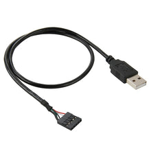 Load image into Gallery viewer, 5 Pin Motherboard Female Header to USB 2.0 Male Adapter Cable, Length: 50cm, 5 Pin Motherboard to USB