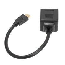 Load image into Gallery viewer, 30cm HDMI Splitter Adapter Y Verteiler Stecker mit 2 Kupplung Gel (Gold Plated), 1 in 2  (Gold Plated)
