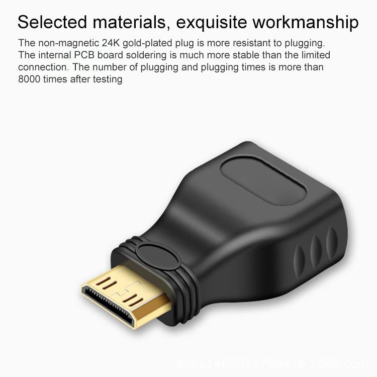 Gold Plated Mini HDMI Male to HDMI 19 Pin Female Adapter, Mini HDMI Male to HDMI Female