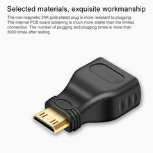 Load image into Gallery viewer, Gold Plated Mini HDMI Male to HDMI 19 Pin Female Adapter, Mini HDMI Male to HDMI Female