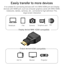 Load image into Gallery viewer, Gold Plated Mini HDMI Male to HDMI 19 Pin Female Adapter, Mini HDMI Male to HDMI Female