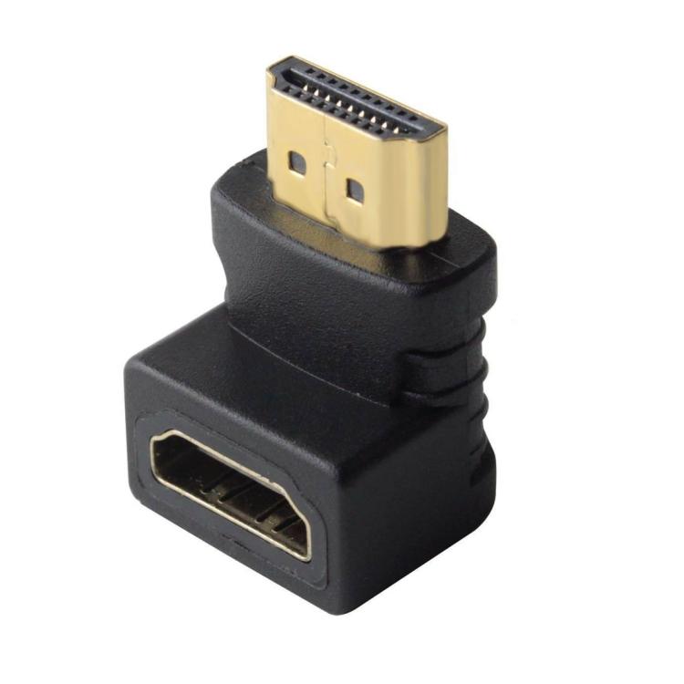 HDMI 19Pin Male to HDMI 19Pin Female 90-degree Angle Adaptor (Gold Plated), HDMI Male to Female