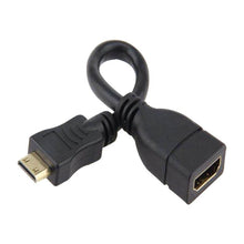 Load image into Gallery viewer, 16cm Gold Plated Mini HDMI Male to HDMI 19 Pin Female Cable, Mini HDMI Male, Length: 16cm