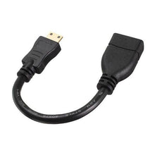 Load image into Gallery viewer, 16cm Gold Plated Mini HDMI Male to HDMI 19 Pin Female Cable, Mini HDMI Male, Length: 16cm
