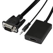 Load image into Gallery viewer, VGA + Audio to Full HD 1080P HDMI Video Converter Box Adapter for HDTV, HDMI Female to VGA Male + Adudio Black