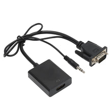 Load image into Gallery viewer, VGA + Audio to Full HD 1080P HDMI Video Converter Box Adapter for HDTV, HDMI Female to VGA Male + Adudio Black