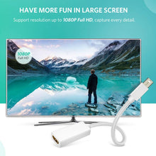 Load image into Gallery viewer, Full HD 1080P Mini DisplayPort Male to HDMI Female Port Cable Adapter, Length: 20cm, Mini DP to HDMI White