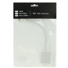 Load image into Gallery viewer, 22cm Micro HDMI Male to VGA Female Video Adapter Cable, Support Full HD 1080P, Micro HDMI Male to VGA Female