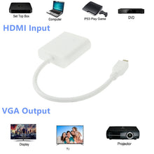 Load image into Gallery viewer, 22cm Micro HDMI Male to VGA Female Video Adapter Cable, Support Full HD 1080P, Micro HDMI Male to VGA Female