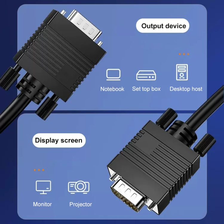 1.5m Normal Quality VGA 15Pin Male to VGA 15Pin Male Cable for CRT Monitor, 1.5m VGA