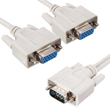 Load image into Gallery viewer, VGA SVGA HDB15 Male to 2 Female Splitter Cable, Length: 32.5cm, S-PC-0415, S-PC-0415A