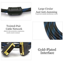 Load image into Gallery viewer, Nylon Netting Style DVI-I Dual Link 24+5 Pin Male to Male M / M Video Cable, Length: 3m, DVI 24+5 3m