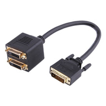 Load image into Gallery viewer, 24+1 DVI Male to 2 DVI Female Cable Adapter, Length: 30cm, 2 DVI 24+1 Pin Female