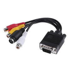 Load image into Gallery viewer, VGA to S-Video AV RCA TV Converter Cable Adapter with 2 Audio Cable, VGA to S-Video