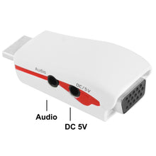 Load image into Gallery viewer, Full HD 1080P HDMI to VGA Adapter for Power and Audio, S-PC-0470, S-PC-0470B