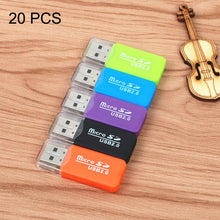 Load image into Gallery viewer, 20 PCS Portable USB 2.0 Micro SD TF T-Flash Card Reader Adapter, up to 480Mbps, Random Color Delivery