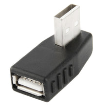 Load image into Gallery viewer, USB 2.0 AM to AF Adapter with 90 Degree Angle, Support OTG Function, 90 Degree Right Angled, 90 Degree Lelf Angled