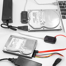 Load image into Gallery viewer, USB 2.0 to IDE &amp; SATA Cable Cable Length: approx 55cm, USB 2.0 to IDE &amp; SATA (EU Plug), USB 2.0 to IDE &amp; SATA (US Plug), USB 2.0 to IDE &amp; SATA (UK Plug)