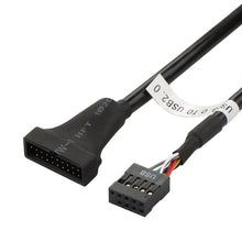 Load image into Gallery viewer, USB 2.0 9Pin Motherboard Female to USB 3.0 19Pin Housing Male Adapter Cable, Length: 15cm, 9 Pin Female to 19 Pin Male