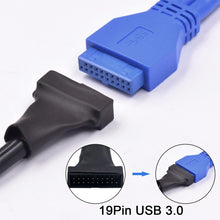Load image into Gallery viewer, USB 2.0 9Pin Motherboard Female to USB 3.0 19Pin Housing Male Adapter Cable, Length: 15cm, 9 Pin Female to 19 Pin Male