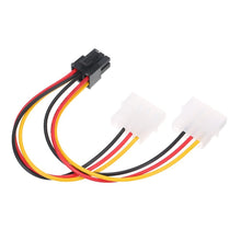 Load image into Gallery viewer, 6 Pin Male to 2 x 4 Pin Female Power Cable, Length: 17.5cm, 6 Pin Male to Dual 4 Pin Female