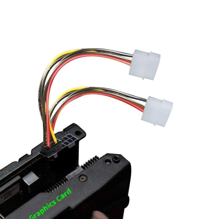 6 Pin Male to 2 x 4 Pin Female Power Cable, Length: 17.5cm, 6 Pin Male to Dual 4 Pin Female
