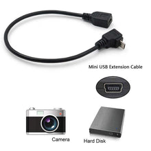 Load image into Gallery viewer, 90 Degree Mini USB Male to Mini USB Female Adapter Cable, Length: 25cm, 25cm