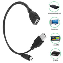 Load image into Gallery viewer, Mini USB Male + USB 2.0 AM to AF Cable with OTG Function, Length: 30cm / 35cm, Mini USB + USB AM, 30cm
