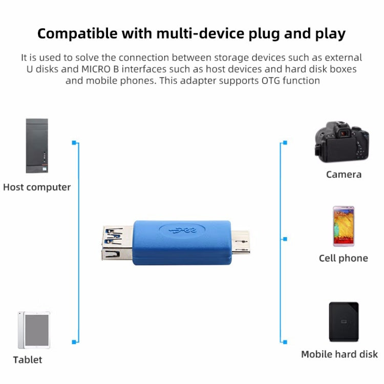 Super Speed USB 3.0 AF to USB 3.0 Micro-B Male Adapter, AF to Micro BM