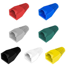 Load image into Gallery viewer, Network Cable Boots Cap Cover for RJ45, Green (500 pcs in one packaging , the price is for 500 pcs), 500 Pcs Grey, 500 Pcs Black, 500 Pcs Red, 500 Pcs Blue, 500 Pcs White, 500 Pcs Yellow, 500 Pcs Green