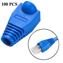 Load image into Gallery viewer, Network Cable Boots Cap Cover for RJ45, Black (100 pcs in one packaging , the price is for 100 pcs), 100 Pcs Black, 100 Pcs Red, 100 Pcs Blue, 100 Pcs White, 100 Pcs Green, 100 Pcs Grey, 100 Pcs Yellow