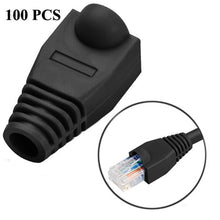 Load image into Gallery viewer, Network Cable Boots Cap Cover for RJ45, Black (100 pcs in one packaging , the price is for 100 pcs), 100 Pcs Black, 100 Pcs Red, 100 Pcs Blue, 100 Pcs White, 100 Pcs Green, 100 Pcs Grey, 100 Pcs Yellow