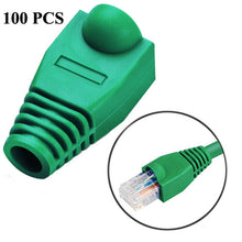 Load image into Gallery viewer, Network Cable Boots Cap Cover for RJ45, Black (100 pcs in one packaging , the price is for 100 pcs), 100 Pcs Black, 100 Pcs Red, 100 Pcs Blue, 100 Pcs White, 100 Pcs Green, 100 Pcs Grey, 100 Pcs Yellow
