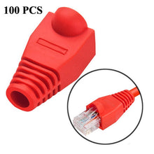 Load image into Gallery viewer, Network Cable Boots Cap Cover for RJ45, Black (100 pcs in one packaging , the price is for 100 pcs), 100 Pcs Black, 100 Pcs Red, 100 Pcs Blue, 100 Pcs White, 100 Pcs Green, 100 Pcs Grey, 100 Pcs Yellow