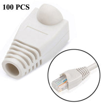 Load image into Gallery viewer, Network Cable Boots Cap Cover for RJ45, Black (100 pcs in one packaging , the price is for 100 pcs), 100 Pcs Black, 100 Pcs Red, 100 Pcs Blue, 100 Pcs White, 100 Pcs Green, 100 Pcs Grey, 100 Pcs Yellow