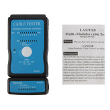 Load image into Gallery viewer, USB Cable, RJ45 and RJ11 Multifunction Network Cable Tester , RJ45/RJ11 Blue