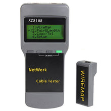 Load image into Gallery viewer, Portable Wireless Network cable Tester SC8108 LCD Digital PC Data Network CAT5 RJ45 LAN Phone Cable Tester Meter, RJ45 Black