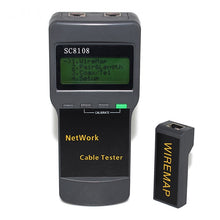 Load image into Gallery viewer, Portable Wireless Network cable Tester SC8108 LCD Digital PC Data Network CAT5 RJ45 LAN Phone Cable Tester Meter, RJ45 Black