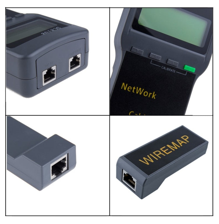 Portable Wireless Network cable Tester SC8108 LCD Digital PC Data Network CAT5 RJ45 LAN Phone Cable Tester Meter, RJ45 Black
