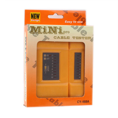 MINI RJ11 + RJ45 Dual-use Network Cable Tester, RJ45/RJ11 Orange