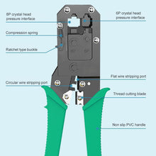 Load image into Gallery viewer, 8P8C Handle Networking Crimper Pliers Tool, 8P8C/6P6C/4P4C/RJ11/RJ45/RJ12 Crimping Tool