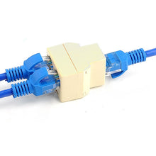 Load image into Gallery viewer, RJ45 1x2 Ethernet Connector Splitter, RJ45 Female to 2 Female