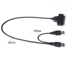 Load image into Gallery viewer, Double USB 2.0 to SATA Hard Drive Adapter Cable for 2.5 inch SATA HDD / SSD, Double USB 2.0 to SATA