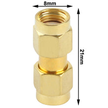 Load image into Gallery viewer, Gold Plated RP-SMA Male to RP-SMA Male Adapter, RP-SMA Male to RP-SMA Male