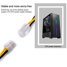 Load image into Gallery viewer, ATX 4 Pin Male to Female Power Supply Extension Cable Cord Connector, 4 Pin Male to 4 Pin Female