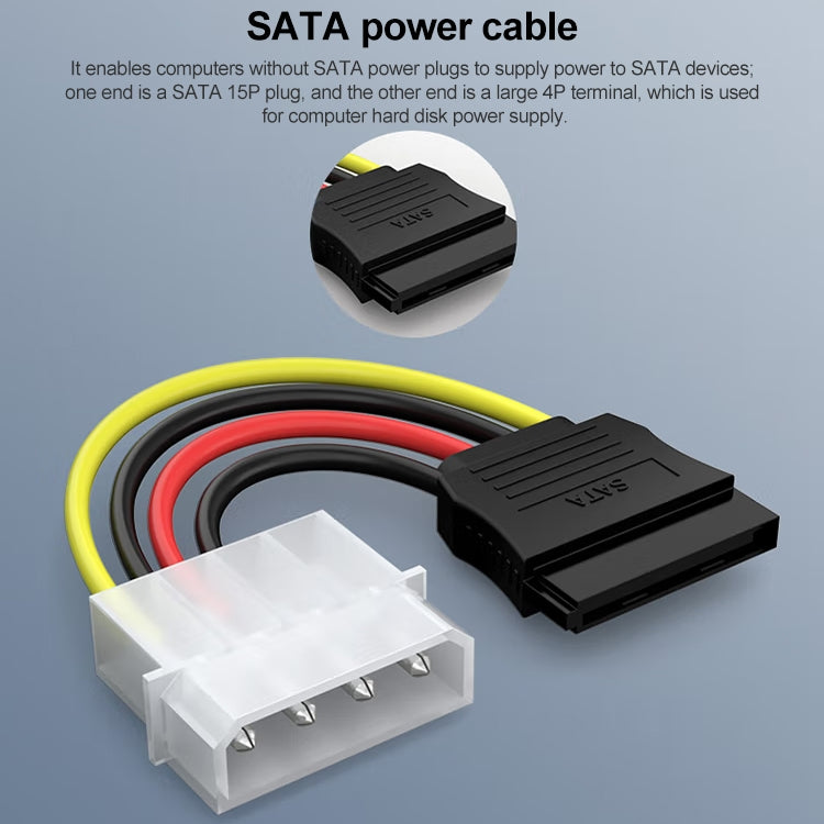 4 Pin IDE to Serial ATA SATA Power Cable Adapter (15cm), Material: Al+Mg, 4 PIN IDE to SATA