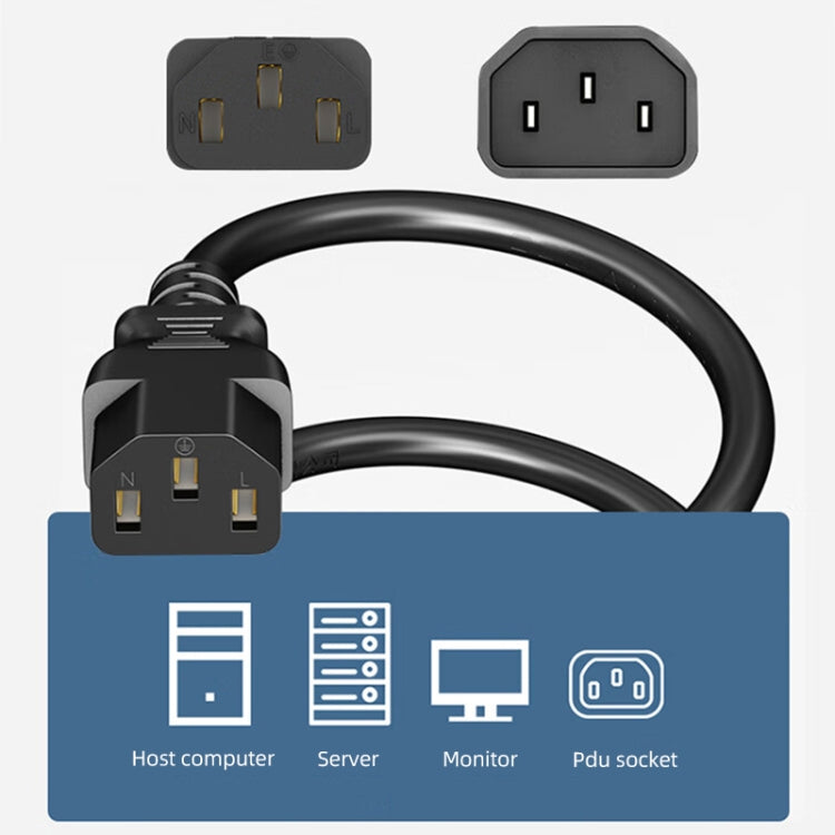 1.5m AC 3 Prong PC Power Extension Cord/Cable, 1.5m