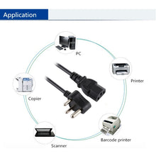 Load image into Gallery viewer, Small South African Power Cord, Small South African Plug, Length: 1.2m, Small South African Plug, Length: 1.5m