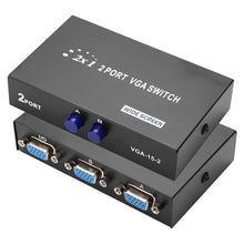 Load image into Gallery viewer, 2 Port VGA Switch Box, 2 In 1 Out For LCD PC TV Monitor - HD15 (FJ-15-2C)